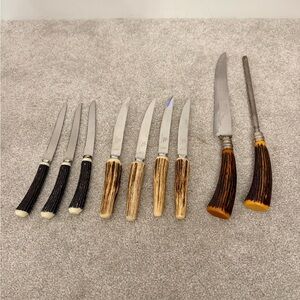 Set of Knives with Stag Handles
